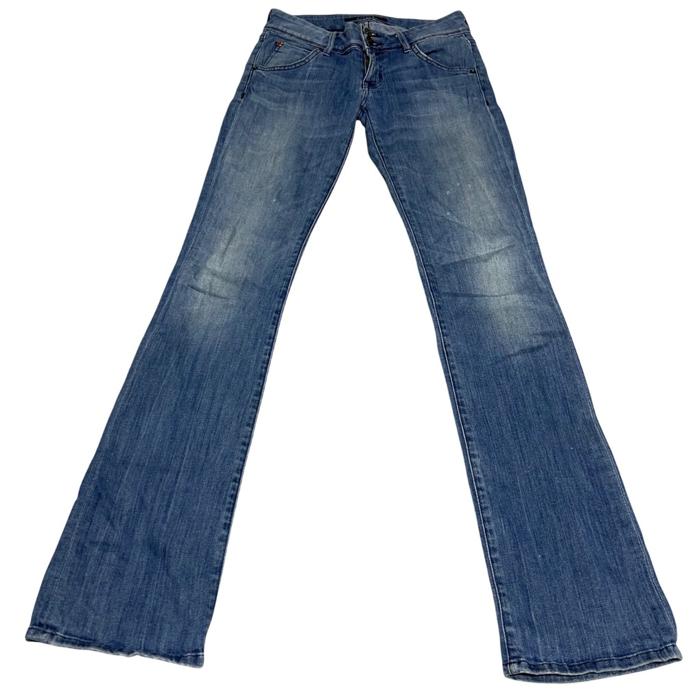 VTG Hudson Jeans Women 28 32 Blue Beth Baby Bootcut Flap Pocket Low Rise Y2K 90s